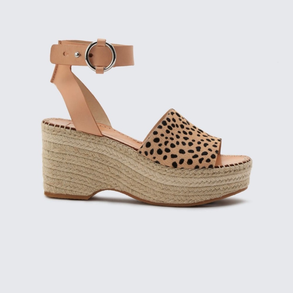 Dolce Vita LESLY WEDGES IN LEOPARD Calf Hair NEW